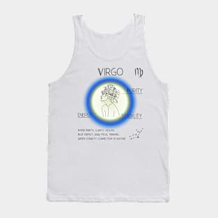 Virgo Aura: Embracing White, Green, and Blue Harmony Tank Top